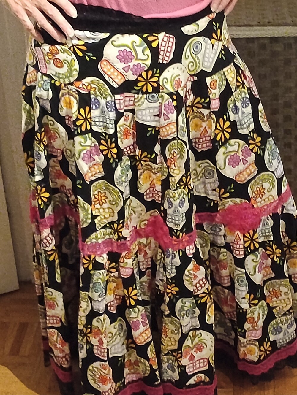 Day Of The Dead Sugar Skull Skirt